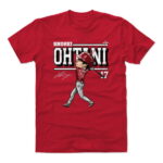 大谷翔平 Tシャツ MLB エンゼルス Cartoon T-shirts 500Level レッド