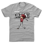 大谷翔平 Tシャツ MLB エンゼルス Cartoon T-shirts 500Level ヘザーグレー