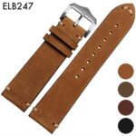 腕時計ベルト 腕時計バンド 替えストラップ 社外品 汎用レザーベルト 革ベルト 取付幅20mm/22mm 適用: ROLEX ロレックス、OMEGA オメガ (尾錠)ピンバックル付き [ Eight - ELB247 ]